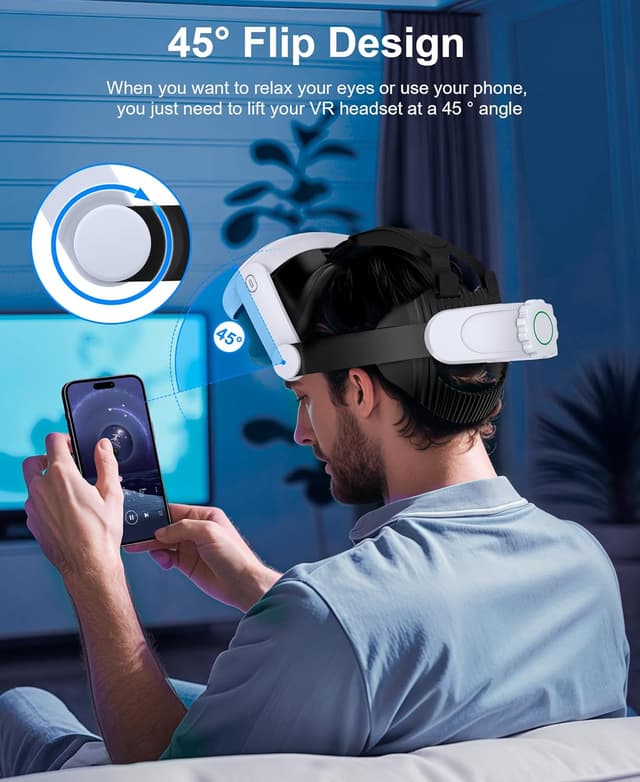Detalle de VR head strap for Quest 3S 45° hinge