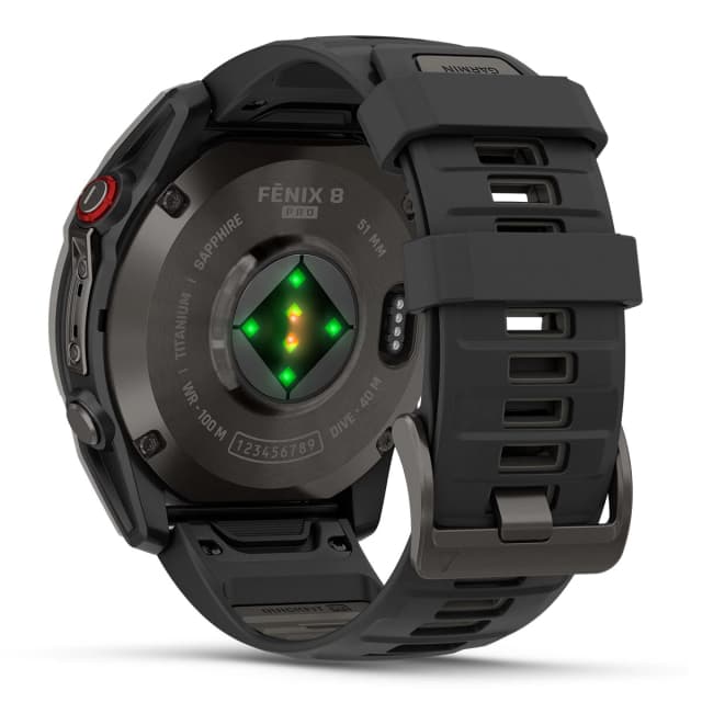 Detalle de Garmin Fenix 8 Pro LTE 51 mm con pantalla AMOLED y zafiro (reacondicionado a estrenar)