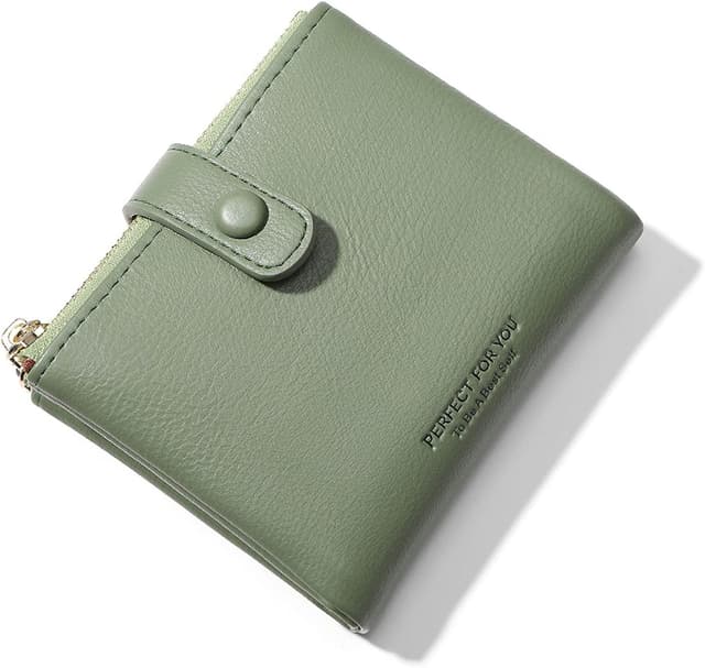 Detalle de LZSXDWXY Damen-Geldbörse aus PU-Leder, kleine Kartenbörse mit Reißverschluss