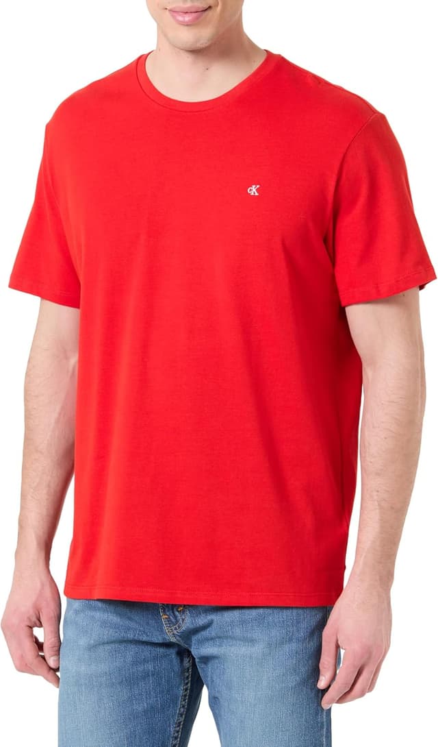 Thumbnail 6 de Calvin Klein Camiseta de manga corta hombre Classic Monogram tee de cuello redondo, rojo Red Pear (M)