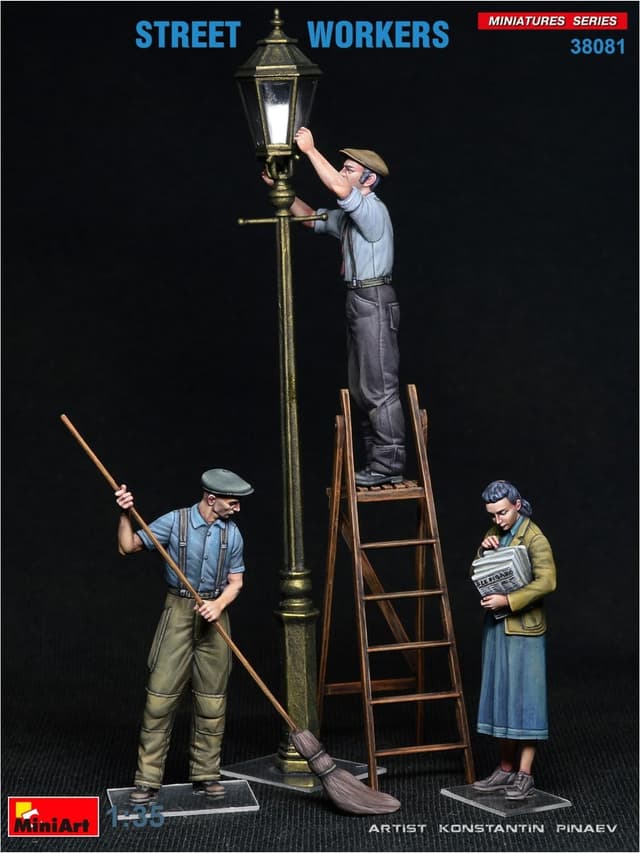 Detalle de Miniart MIN38081 – Miniatura in scala 1:35 “Operai di strada” (kit modellato)