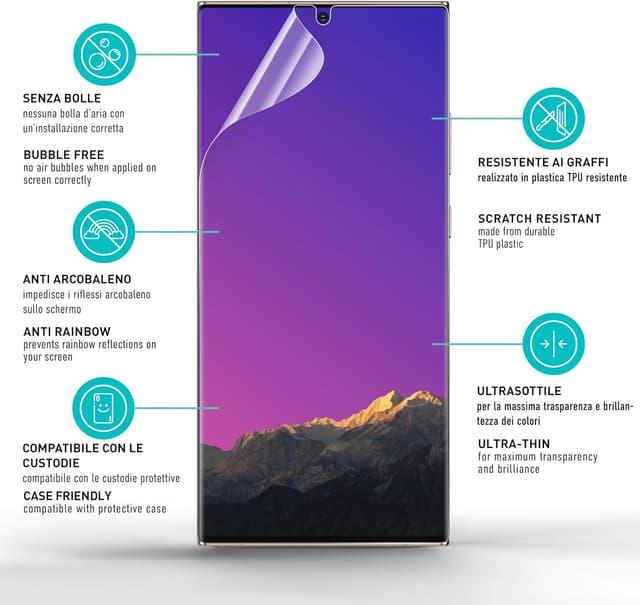 Detalle de smartect TPU Pellicola Protettiva per Samsung Galaxy S24 Ultra (2+2 pezzi) con copertura display e protezione fotocamera