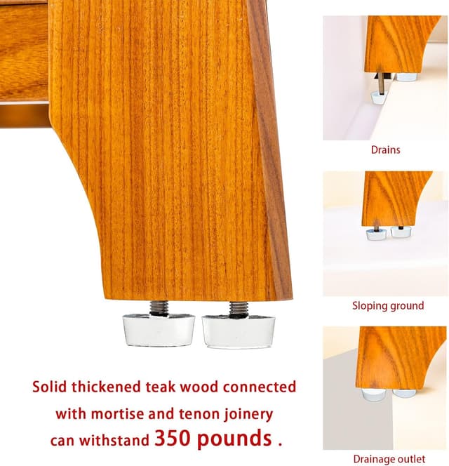 Thumbnail 4 de NNN 36" Teak Shower Bench ⚙