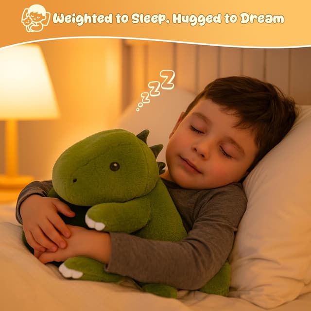 Detalle 2 de SQEQE Gewichteter Dinosaurier-Kuscheltier 60 cm – weiches Plüschkissen mit Druck