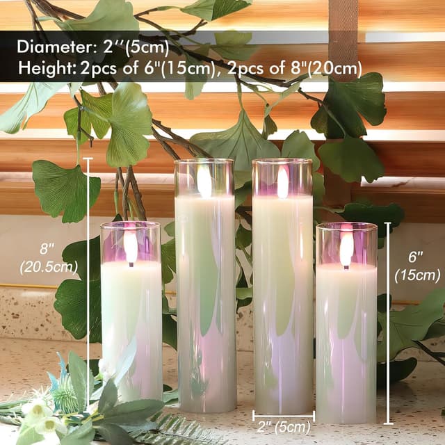 Thumbnail 3 de Rhytsing Pearlesent Glass LED Candles 5cm set of 4