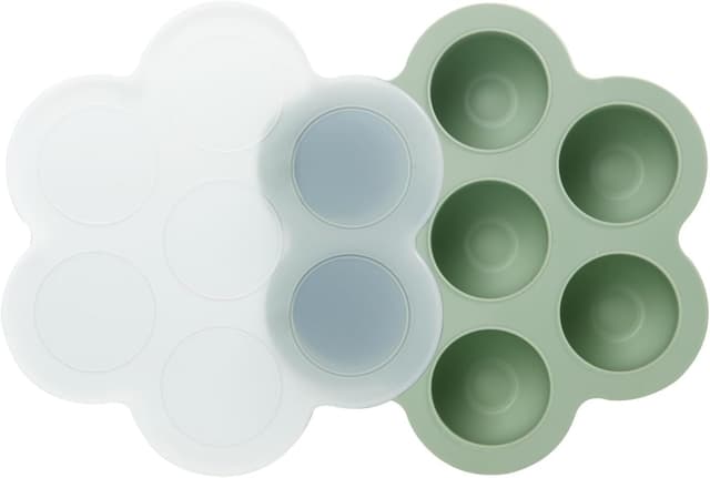 Thumbnail 6 de PandaEar 3 Pack Silicone Baby Food Freezer Tray with Lids (7 pods, non-stick) – Blue/Green/Carnation