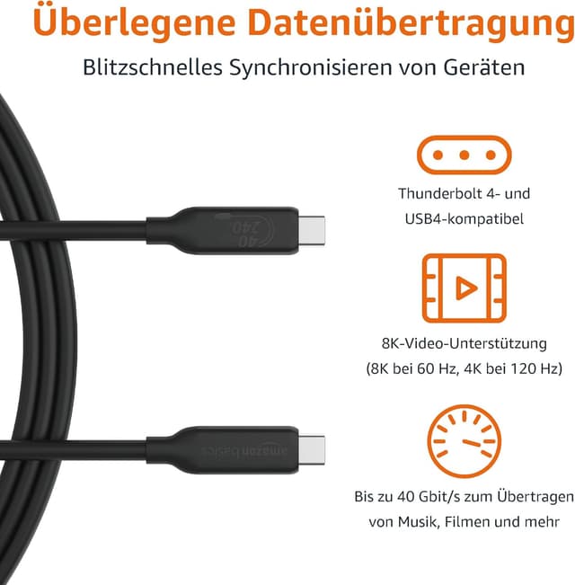 Detalle 2 de USB-C-4 Schnellladekabel 240 W, 1 m