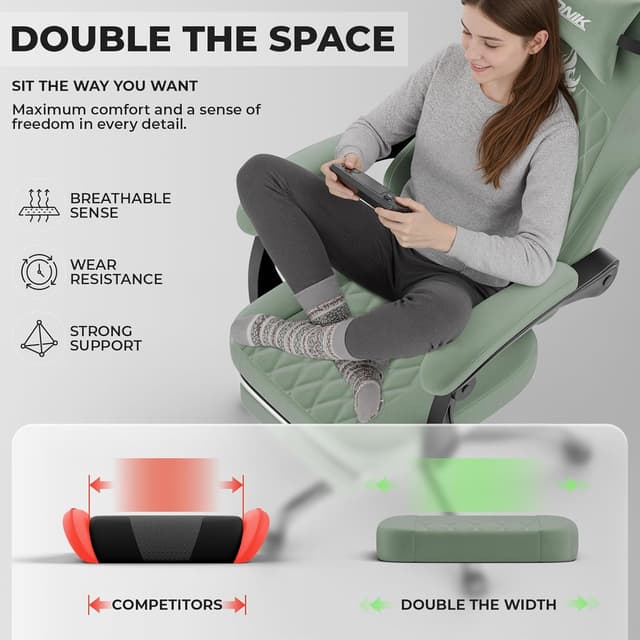 Detalle 2 de NIONIK Gaming Stuhl für Ergonomie grün