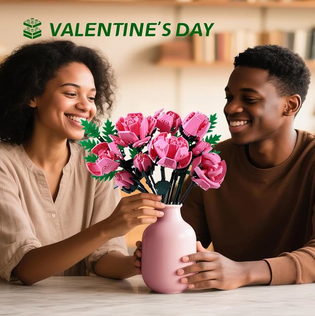 Thumbnail 5 de SIENON Rosenstrauß Baukasten Rosa Rose