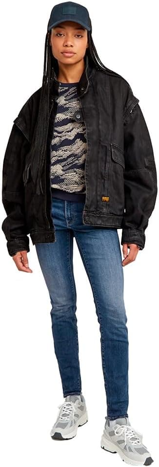 Detalle de G-Star Damen 3301 Skinny Jeans – klassische 5-Taschen-Jeans mit High-Waist-Schnitt