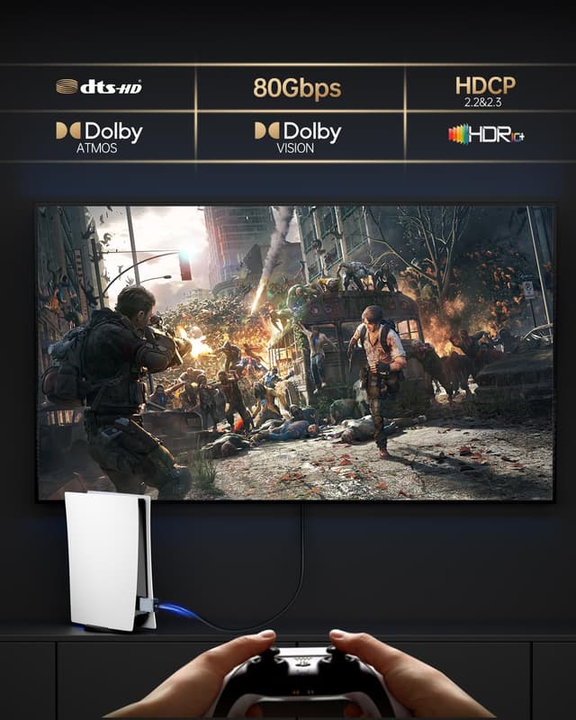 Thumbnail 6 de AGFINEST DisplayPort 2.1 Kabel (VESA zertifiziert) 80 Gbit/s – 16K@60Hz, 8K@120Hz, 4K@240Hz, DP2.1 mit DSC 1.2a, 1 m