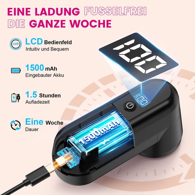 Thumbnail 2 de Ziitty Fusselrasierer Elektrisch 1500mAh