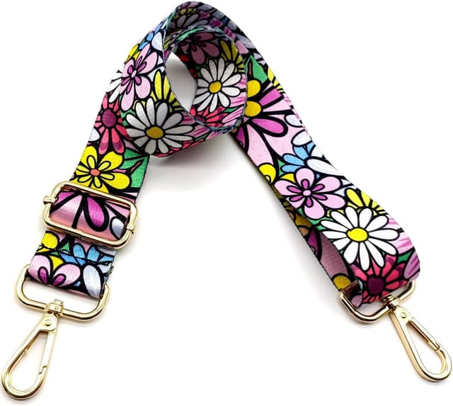 Detalle de Verstellbarer Schultergurt für Taschen (breit 3,8 cm) mit Karabiner Gold, 80–130 cm – Taschengurte zum Wechseln