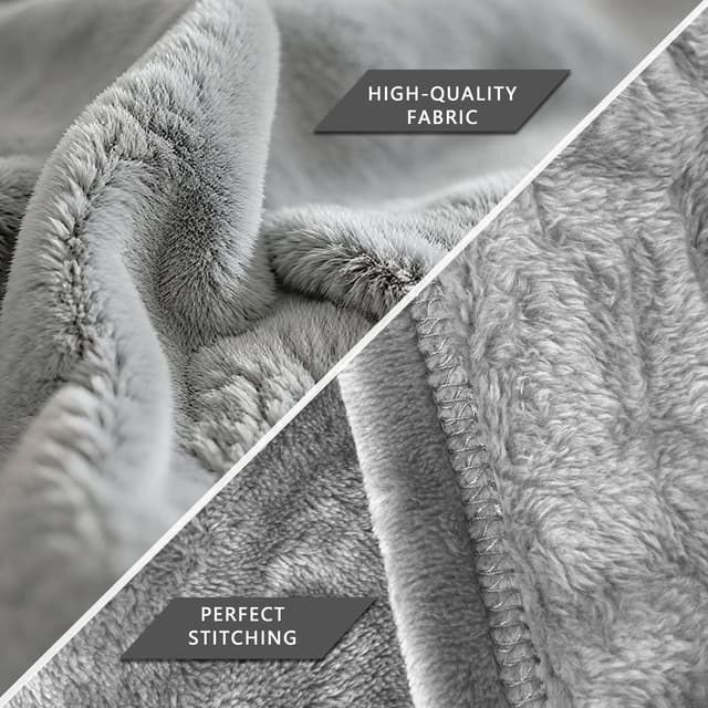 Thumbnail 2 de AiTodos® Couverture Polaire 150 x 200 cm Gris