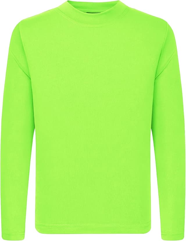 Detalle de QBK UPF 50+ Dry Fit Long Sleeve Neon Rash Guard T-Shirt for Kids (3T–16Y)