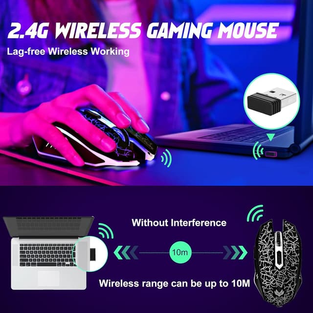 Thumbnail 1 de LuLabboard Wireless Gaming Mouse 2400 DPI