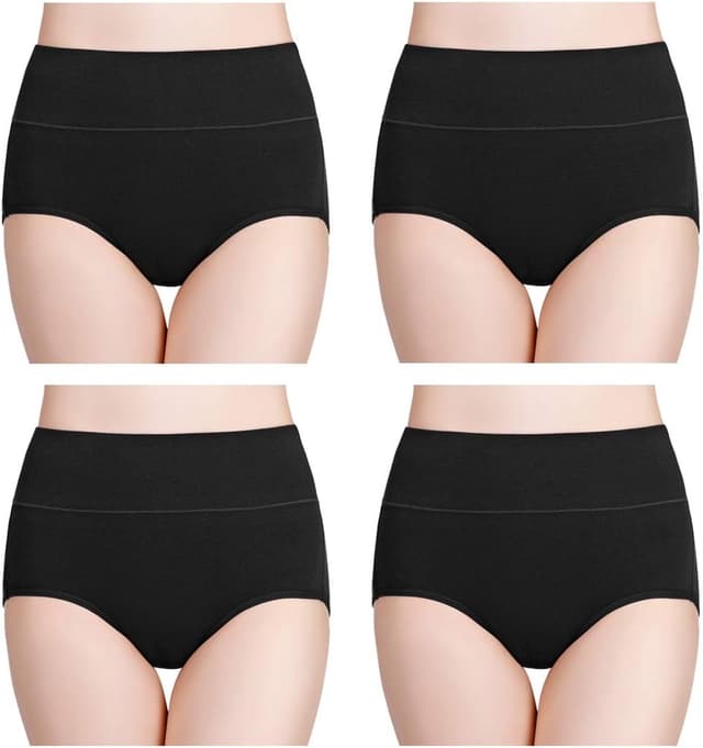 Detalle 2 de wirarpa 4er-Set Damen Slips mit hoher Taille aus Baumwolle (hoher Taillenslip)