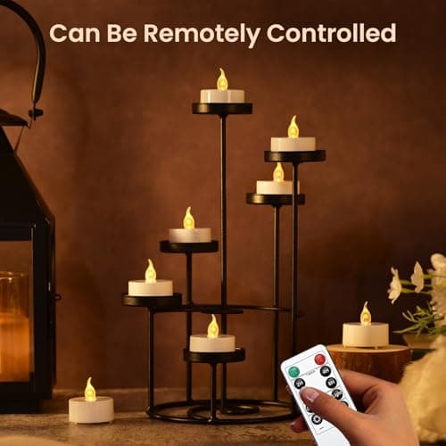 Detalle 2 de cimetech 12 velas de té LED con temporizador 🕯