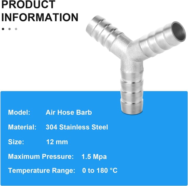 Thumbnail 3 de ERGAOBOY 12 mm 3‑Way Stainless Hose Connector