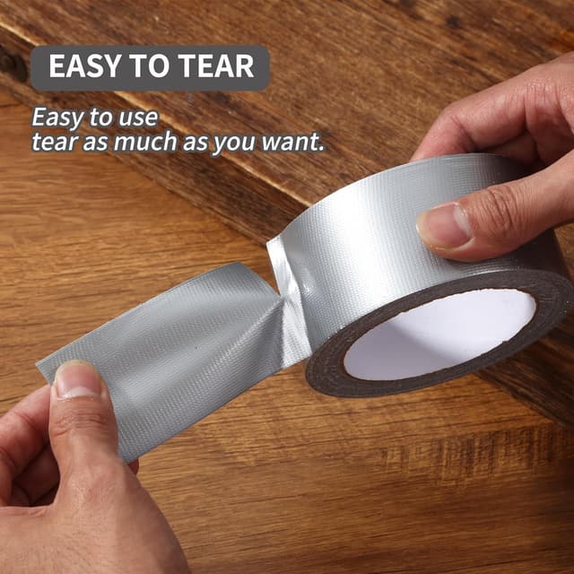 Detalle de Nuangoo ruban adhésif imperméable robuste 2 rouleaux (48 mm x 27 m) en argent