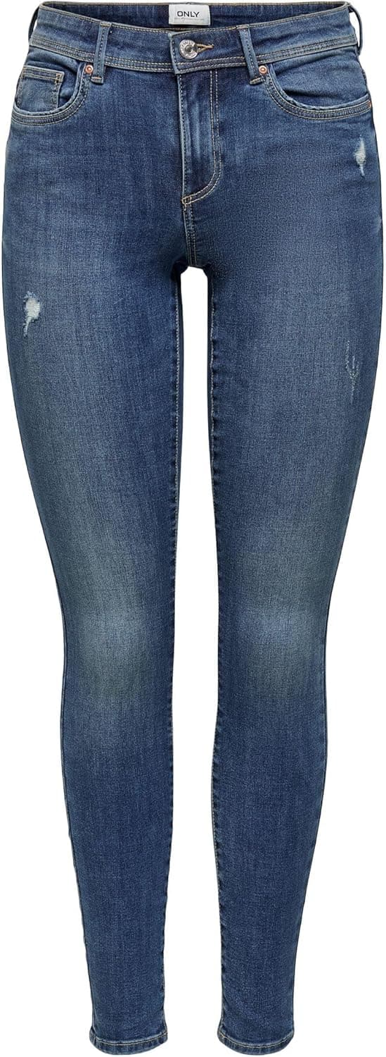 Detalle de ONLY Damen Skinny Jeans ONLWAUW mit mittlerer Taille – figurbetontes Skinny Fit