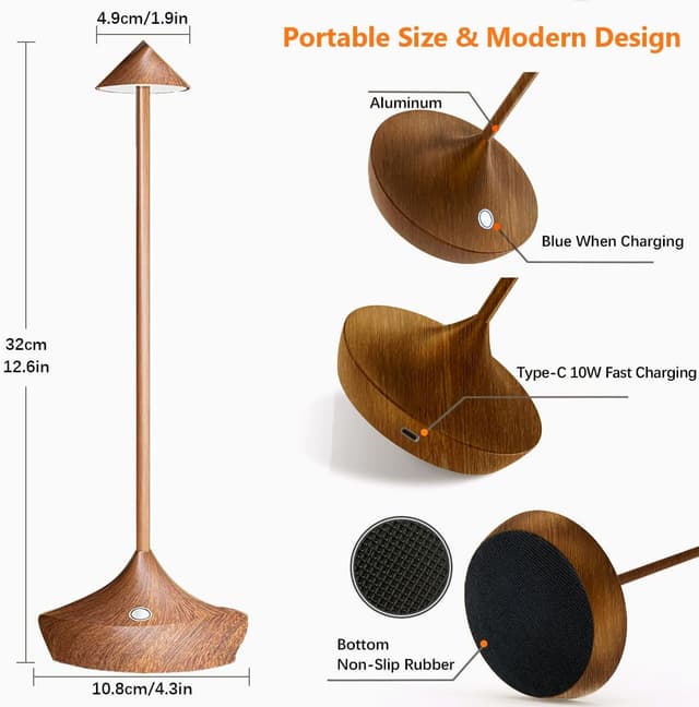 Detalle 1 de Lampe de chevet LED tactile sans fil 6000 mAh