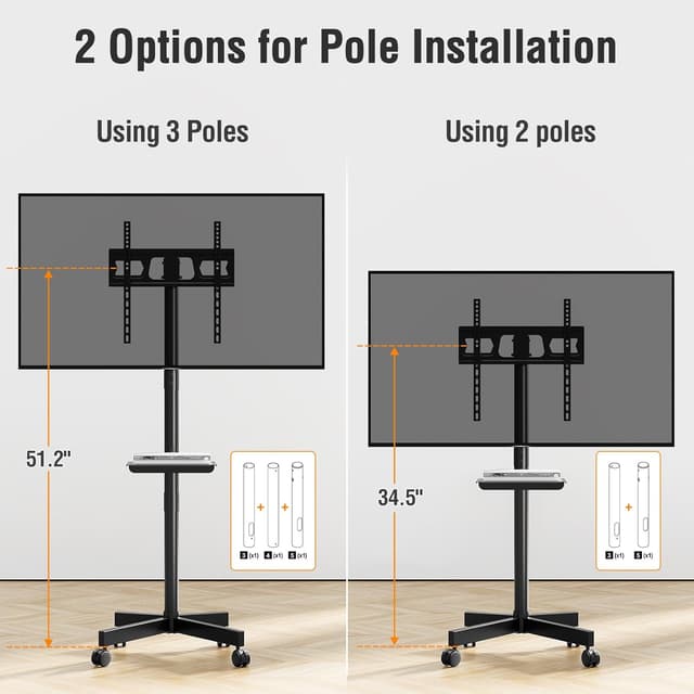Thumbnail 5 de ELIVED EV1117 TV Ständer rollbar 26–60 Zoll