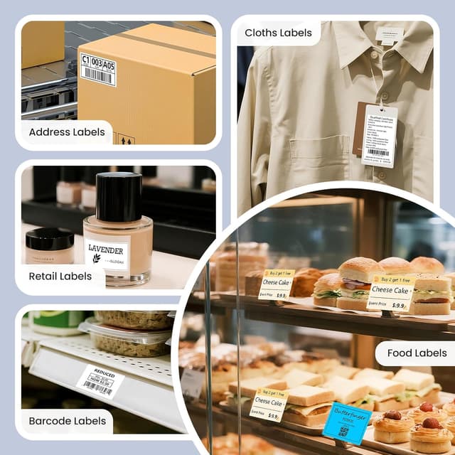 Detalle 2 de CLABEL 221B Label Maker Machine with Bluetooth Thermal Printing (Portable, 2-inch) for Small Business