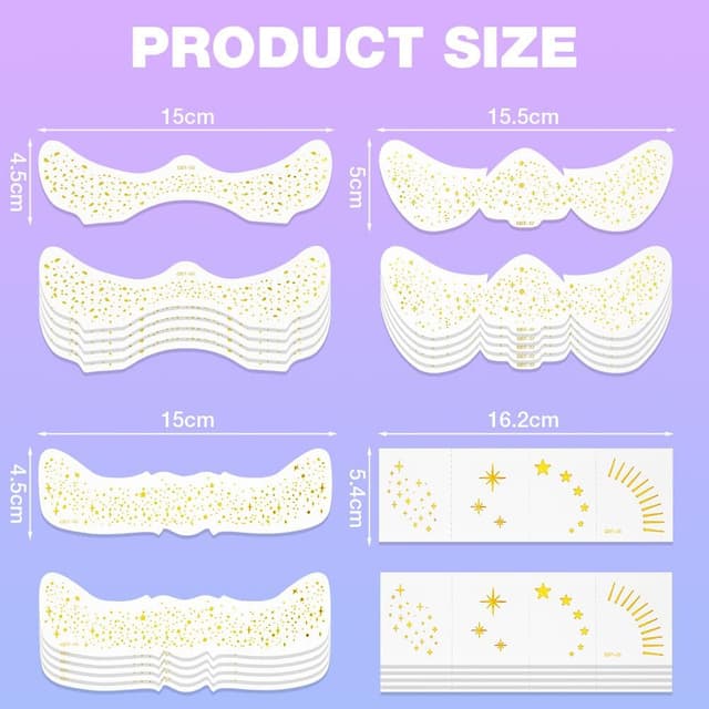 Thumbnail 1 de AOOWU 20PCS Lentiggini Glitter tatuaggi facciali 20 pz