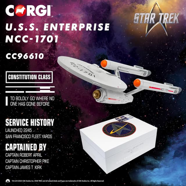 Detalle 2 de Corgi CC96610 Star Trek – USS Enterprise NCC-1701 (Originalserie) Druckguss-Sammelmodell mit TV-Filmlizenz