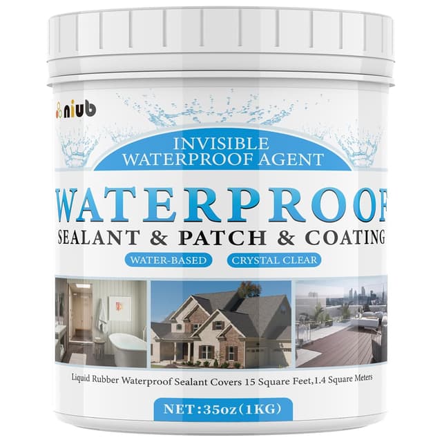 Detalle de NIUB sigillante impermeabile trasparente 1KG: guaina liquida invisibile per terrazzi, balconi e superfici
