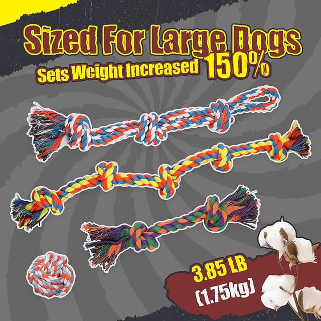 Detalle 2 de GASAPET dog rope toys 9PCS for chewers