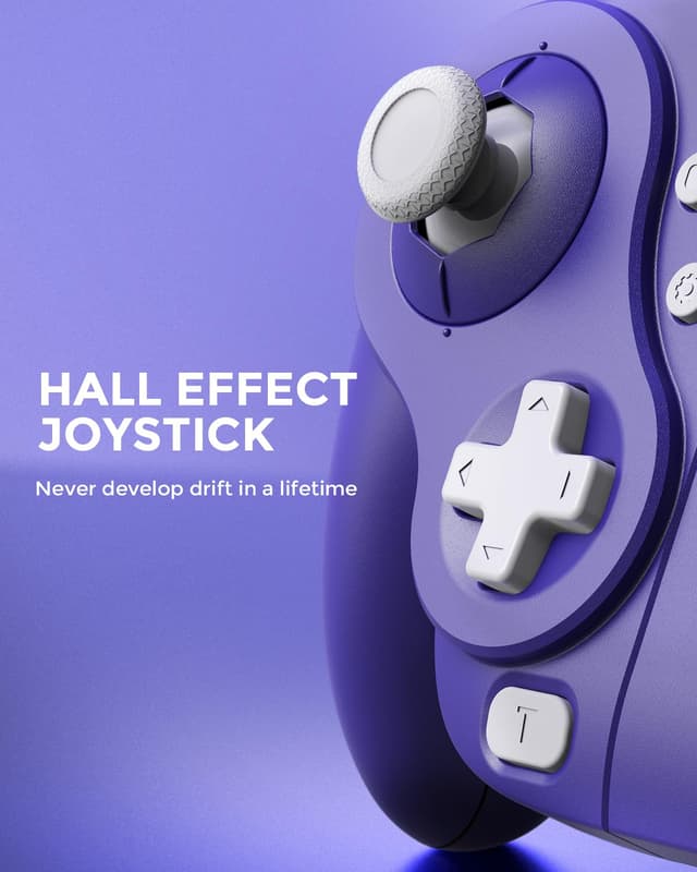 Detalle de NYXI Wizard kabelloser GameCube-Controller für Switch 2 mit Hall-Effekt-Joystick, programmierbaren Tasten und Gyro