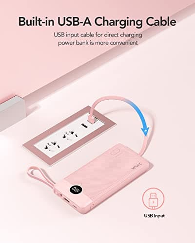 Thumbnail 6 de VRURC 10000mAh power bank with built‑in cables