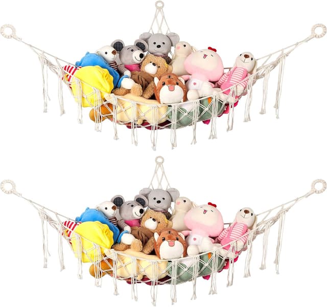 Detalle de WUFANC Rete Porta Peluche 2 Pezzi 140x102x102 cm