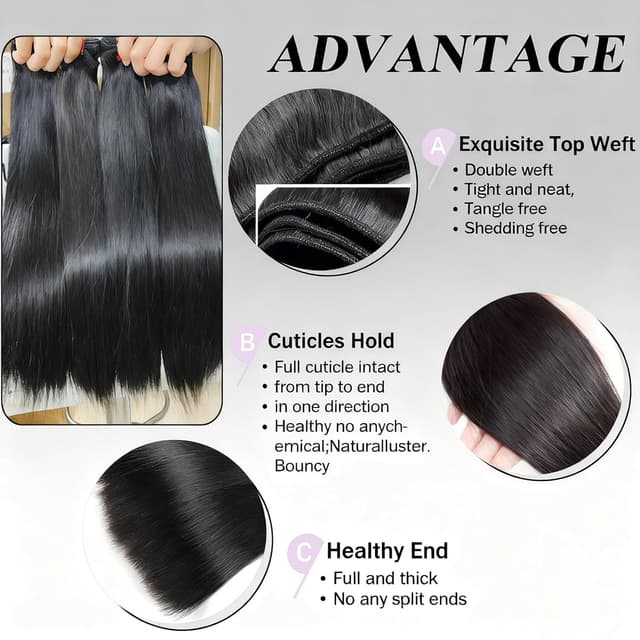 Detalle de 12A Human Hair Extensions, 16-22 Inch