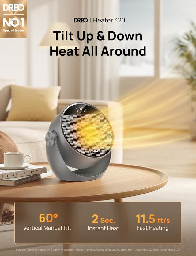 Detalle 2 de Dreo 10.5ft/s Fan Heater 7-mode, 12h timer