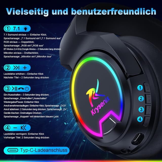 Thumbnail 6 de Krysenix PG4 Wireless Gaming Headset 48H