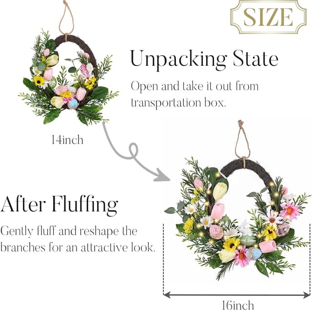 Thumbnail 4 de Valery Madelyn 16 Inch Easter Egg Wreath