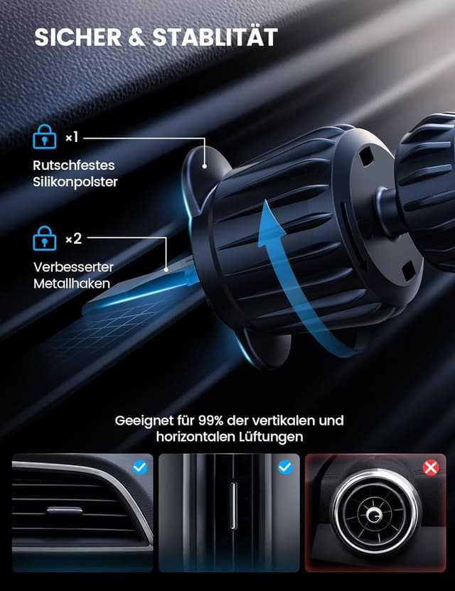 Thumbnail 6 de Lamicall Qi2 Auto‑Magnethalter mit 15W Qi‑Ladefunktion