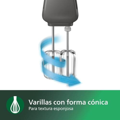 Detalle de Philips HR3741/00 Batidora 450 W, 5 velocidades y turbo 🍽