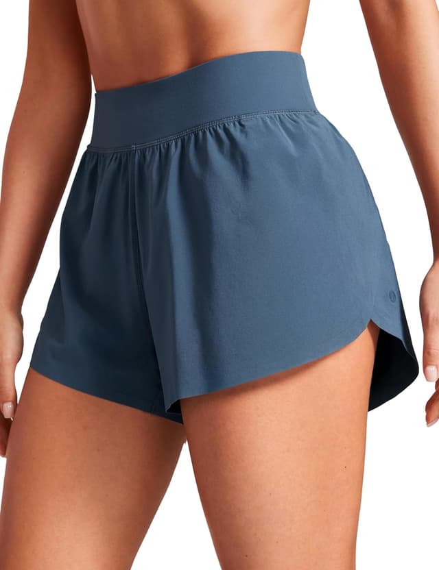 Detalle de CRZ YOGA pantaloncini da corsa Dolphin a vita alta da donna (Feathery-Fit)