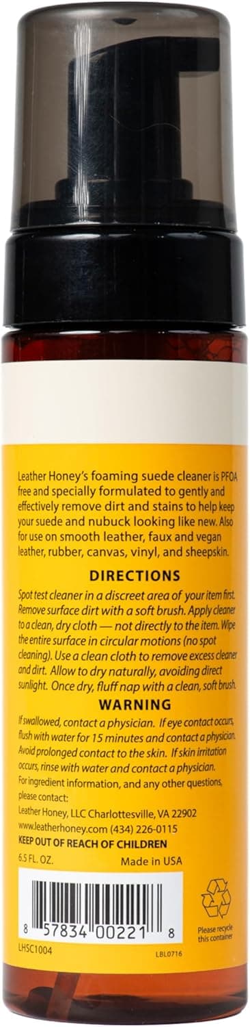 Detalle de LEATHER Honey Nettoyant daim non toxique pour daim et nubuck (mousse) — entretien chaussures, bottes, UGGs et accessoires