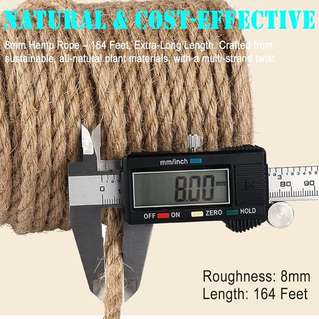 Detalle 2 de CHIAFFI 8mm jute twine rope, 164 ft