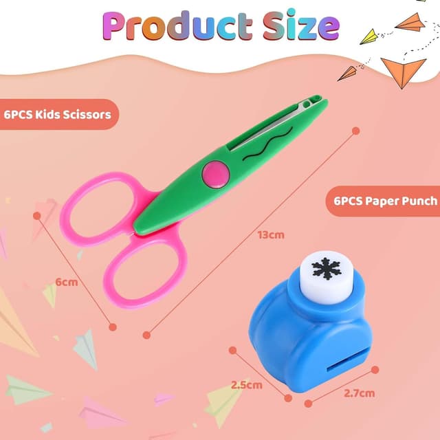 Thumbnail 4 de Lot de 6 Ciseaux de Bricolage pour Enfants
