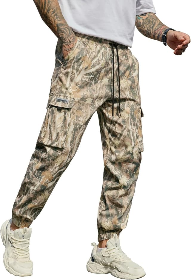 Detalle 2 de JEMLDL Men’s Cargo Joggers Pants with Elastic Waist & Drawstring