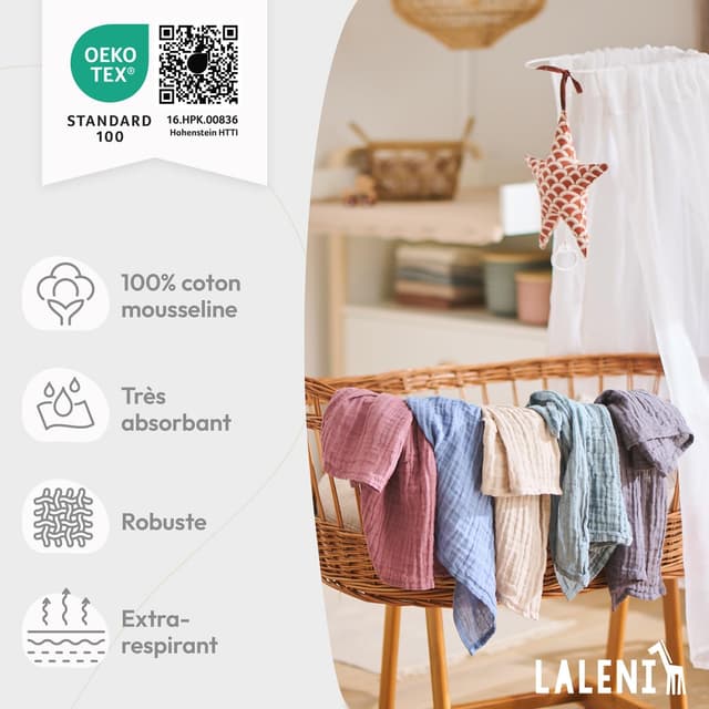 Thumbnail 3 de Laleni Lot de 5 Langes 70x70