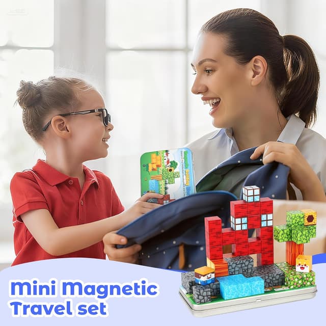 Thumbnail 4 de Mini Magnetic Blocks for Travel 35pcs 🧱📍?