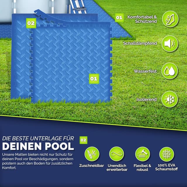 Thumbnail 6 de tillvex® Tapis de piscine 48 pièces 38,5 cm