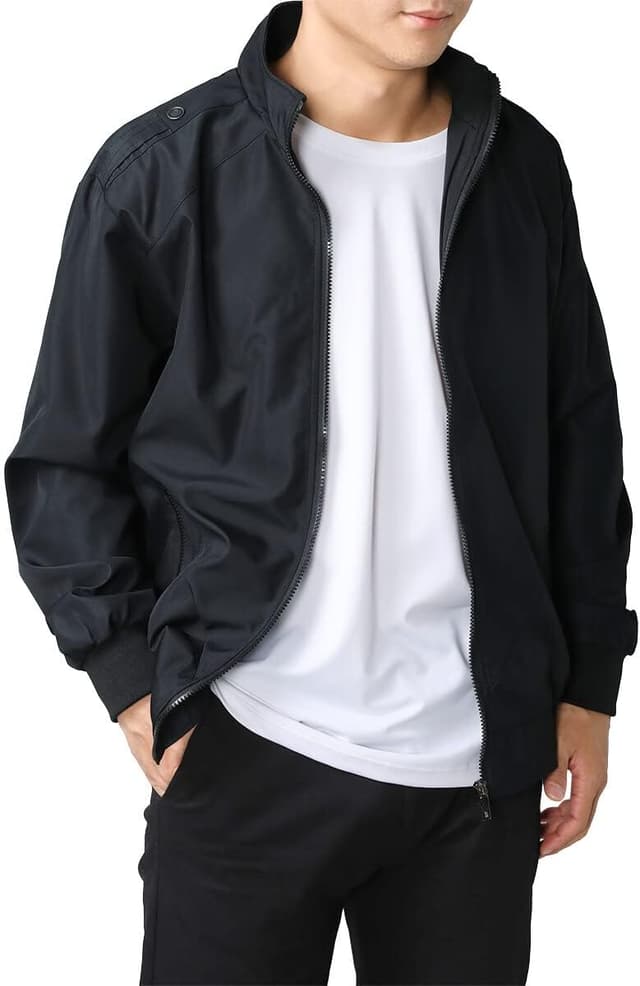 Detalle de YOUTHUP Giacca da Uomo leggera estiva “bomber” con zip integrale e colletto alla coreana